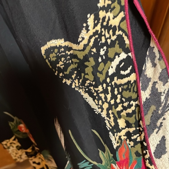 Magic of the Moon Black Floral Leopard Sleeveless Print Dress  Size Large - Picture 4 of 10